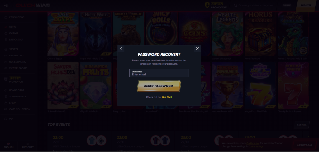 login al casinò quick win